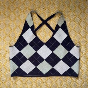 Argyle Patterned Women's Crop Top